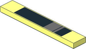 Tile  1 x  6 with Black and Dark Grey Stripes Pattern