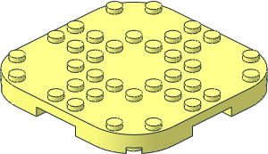 Plate  8 x  8 x  0.667 with Rounded Corners with 5 Vacant Stud Areas