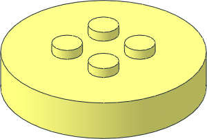 ~Electric Brick  4 x  4 x  0.667 Round - Top with  4 Studs