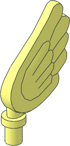 Animal Wing  2 x  2.5 Feathered with Five Rounded Feathers with 0.5L Bar