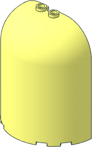 Cylinder Half  3 x  6 x  6 Dome Top with  2 Hollow Studs