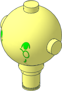 Maxifig Head with Face with Glasses Pattern