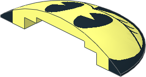 Brick 10 x  5 x  2.667 Semi Circle with Curved Top with Black Frame and Two Black Eyes with Eyelashes Pattern