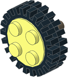 Wheel Rim  8 x 18 with 4 Studs, Cylindrical Axle with Tyre 7/ 56 x 17 Offset Tread