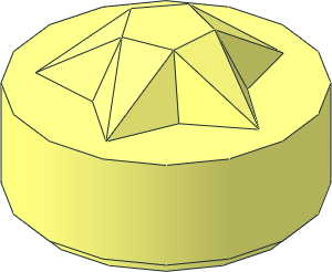 Tile  1 x  1 x  0.5 Round with Raised Star Gem