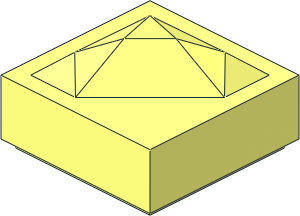 Tile  1 x  1 x  0.5 with Raised Diamond Gem