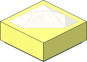Tile  1 x  1 x  0.5 with Opal Trans Clear Raised Diamond Pattern