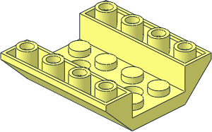 Slope Brick 45  4 x  4 Double Inverted with Open Centre and 2 Holes