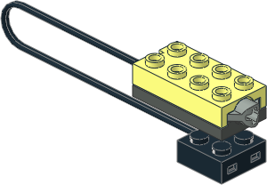 Electric Brick  2 x  4 Sensor Touch with Short Cable, Black Contact Brick