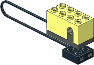 Electric Brick  2 x  4 x  1.667 Sensor Rotation with Short Cable, Black Contact Brick