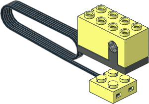 Electric Brick  2 x  4 x  1.667 Sensor Rotation with Long Cable and Contact Brick