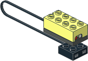 Electric Brick  2 x  4 x  1.333 Sensor Light with Short Cable, Black Contact Brick