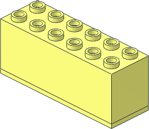 Brick  2 x  6 x  2 Weight with Plate Bottom