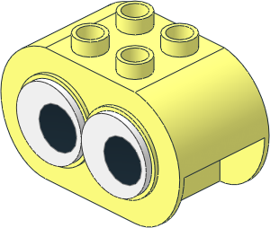 Duplo Brick  2 x  4 x  2 with Rounded Ends with Movable Eyes with Black Pupil Pattern