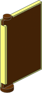 Door  1 x  4 x  5 Right with Reddish Brown Glass