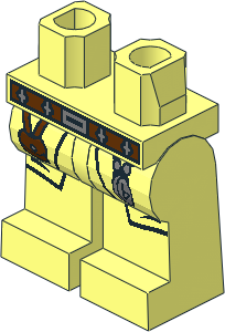 ~Minifig Hips and Legs with Pouch and Amulet Pattern (Obsolete)