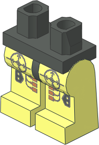 ~Minifig Hips and Legs with Insectoids Silver and Copper Circuitry Pattern (Obsolete)