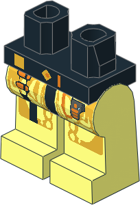~Minifig Hips and Legs with Orange Cable Pattern (Obsolete)