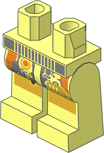 ~Minifig Hips and Legs with Gold Circuitry Pattern (Obsolete)