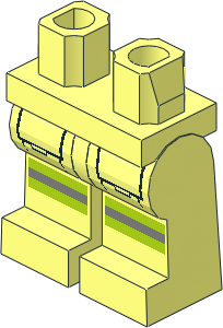 ~Minifig Hips and Legs with Reflective Stripes and Black Pocket Outline Pattern (Obsolete)