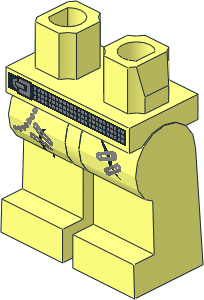 ~Minifig Hips and Legs with Studded Belt and Safety Pins Pattern (Obsolete)
