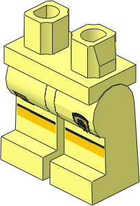 ~Minifig Hips and Legs with Shorts with Black Line and Lion Crest Pattern (Obsolete)