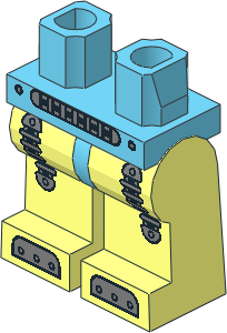 ~Minifig Hips and Legs with Clockwork Robot Pattern (Obsolete)