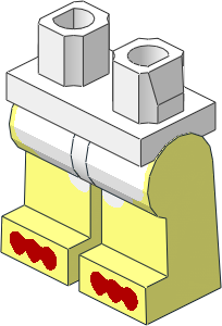 ~Minifig Hips and Legs with Chicken Feet Pattern (Obsolete)