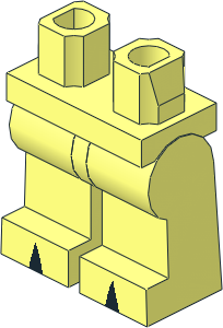 ~Minifig Hips and Legs with Black Triangles on Foot Pattern (Obsolete)