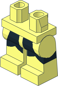 ~Minifig Hips and Legs with Black Orca Pattern (Obsolete)