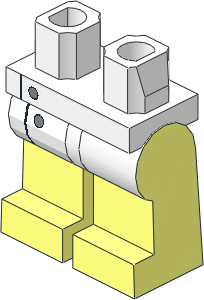 ~Minifig Hips and Legs with Laboratory Smock Pattern (Obsolete)