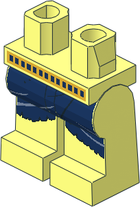 ~Minifig Hips and Legs with DarkBlue Loincloth Pattern (Obsolete)