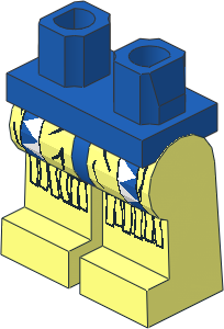 ~Minifig Hips and Legs with Blue/White Triangles, Fringe Pattern (Obsolete)