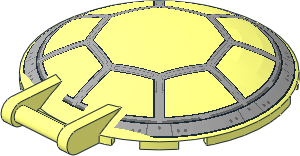 Dish  6 x  6 Inverted - No Studs with Handle with Octagonal Cockpit Pattern