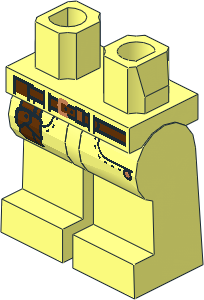 ~Minifig Hips and Legs with Belt, Copper Buckle, Pockets and Holster Pattern (Obsolete)