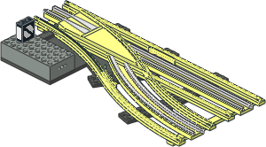 Train Track 12V Slotted Point Right Electric (Branching)