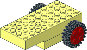 Motor Pull Back  4 x  9 x  2 with 2 Red Wheels and Black Tyres  7/ 56 x 17 Offset Tread
