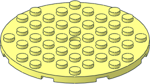 Plate  8 x  8 Round with Hole and Snapstud