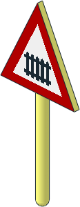 ~Roadsign Old with Level Crossing Sign (Obsolete)