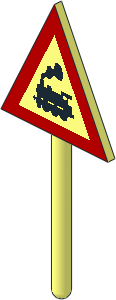 Roadsign Triangular without Base w/ Locomotive no Rail Pattern