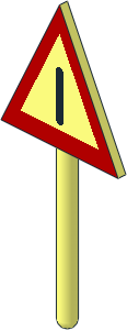 Roadsign Triangular without Base with Generic Warning Pattern