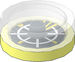 Minifig Compass with White and Yellow Pattern