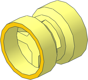 Wheel Rim  8 x  8 Notched Hole, Reinforced Back with Yellow Ring Pattern