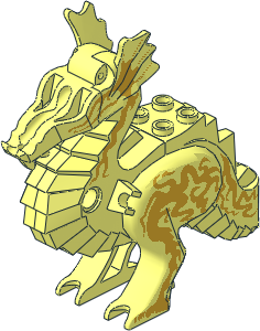 Animal Dragon Body w. Metallic Gold Oriental Pattern (Complete)