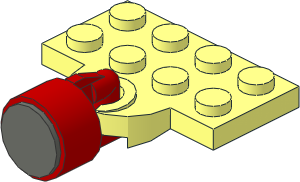 Plate  2 x  4 with Magnet in Red Casing (Complete)