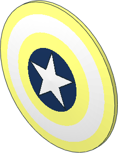 Minifig Shield Round Bowed with Bullseye with Star Pattern