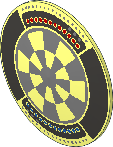 Minifig Shield Round Bowed with SW Dejarik Hologame Board Pattern