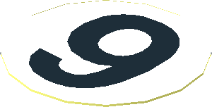 Sticker  1.1 x  1.1 Round with Black "9" on White