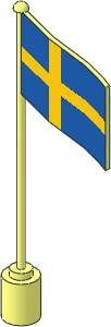 Flag on Flagpole Type 1 with Sweden Pattern