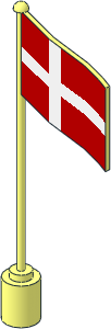 Flag on Flagpole Type 1 with Denmark Pattern